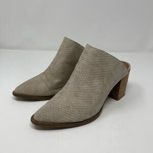 Report Tosh Taupe Snakeskin Pointed Slip On Mules (7.5)